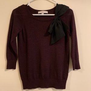 The LOFT plum 3/4 length sleeve sweater